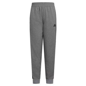 Adidas Boys' Heather 3s Tricot Jogger Big Kids Gray Black Stripe Size L (12-14)